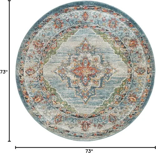 Miniatura 2 de Unique Loom Isabella Collection - Alfombra de área - Rossellini (2 x 3 pies, rectangular, azul/beige)