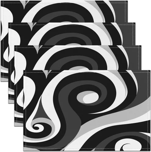 Miniatura 32 de Modern Circles - Juego de 4 manteles individuales de 12 x 18 pulgadas, patrón geométrico abstracto, decorativo, para niños, adolescentes y adultos