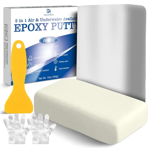 Miniatura 8 de Masilla epoxi – Fórmula fuerte de 2 partes de 12 onzas, reparación de cerámica para grietas, relleno y escultura epoxi – para metal, hormigón, Gris