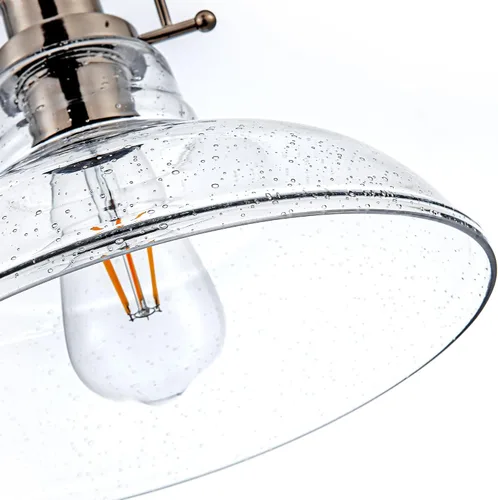 Miniatura 3 de Zlepmlla Lámpara colgante moderna de cristal, lámpara industrial de granja con cable ajustable, pantalla de vidrio semillado, luces colgantes