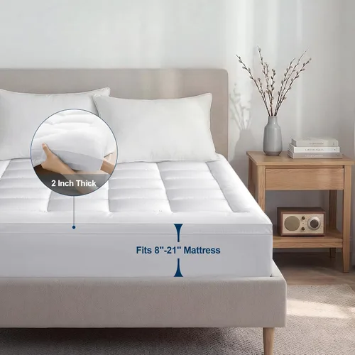 Miniatura 4 de Cubrecolchón tamaño individual, funda de colchón de felpa gruesa, cubrecolchón de cama ajustable suave con bolsillo profundo de 18 pulgadas