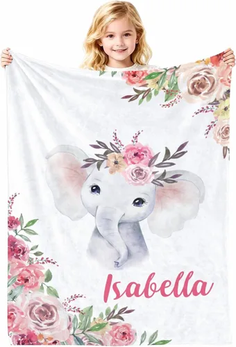 Miniatura 24 de Manta de bebé personalizada con nombre, cobijas de franela suaves y personalizadas con diseño de animales para recién nacidos, niños y niñas