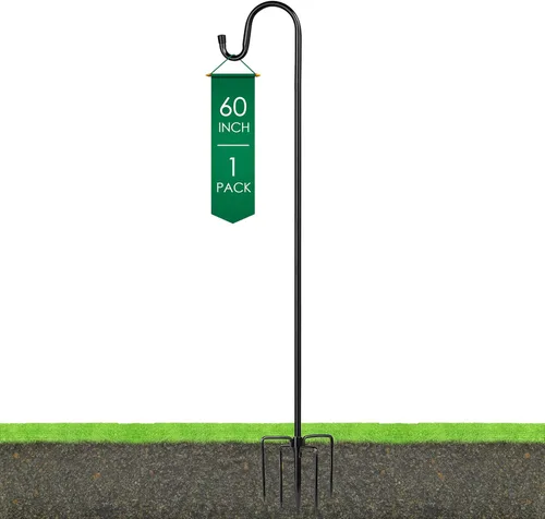 Miniatura 13 de Ottsuls Ganchos de pastor ajustables para comedero de pájaros, farol, gancho para plantas, estaca de jardín, soporte para plantas para cesta