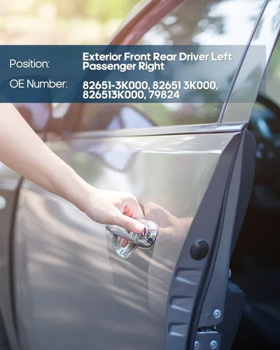 Miniatura 5 de ECCPP Manijas de puerta exteriores exteriores de repuesto para Hyundai Sonata lado del pasajero, color negro, 2 piezas 82651-3K000 82651 3K000 82651