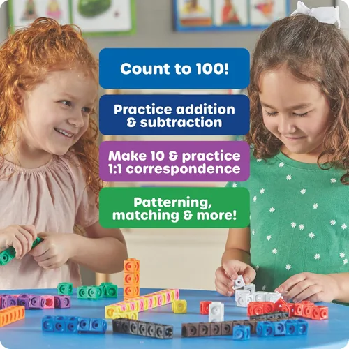 Miniatura 3 de Cubos MathLink de Learning Resources - Juego de 100 cubos, para niños de 5 años en adelante, actividades STEM, elementos manipulativos