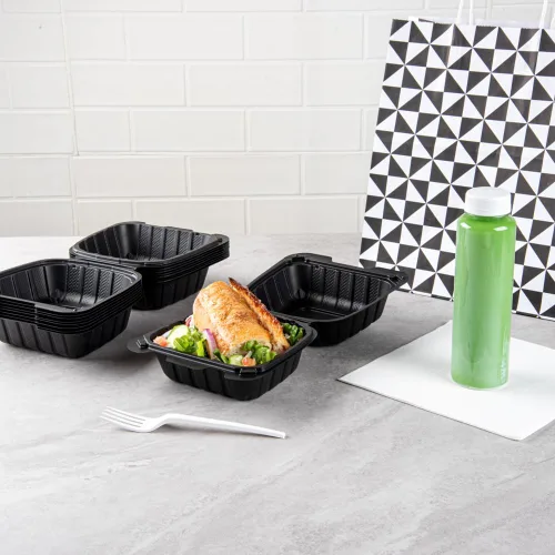Miniatura 7 de Restaurantware Thermo Tek - Recipientes para llevar rellenos de minerales de 6 x 6 x 3 pulgadas, 100 recipientes duraderos para llevar, contenedores