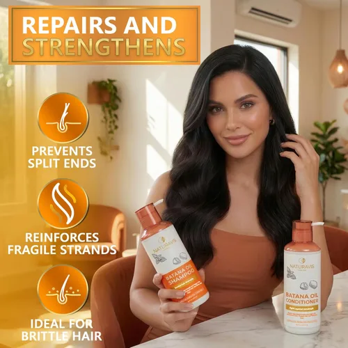 Miniatura 4 de Batana - Juego de champú y acondicionador de aceite, fórmula voluminizadora sin sulfato para cabello fino, calidad de salón grueso, mezcla sin