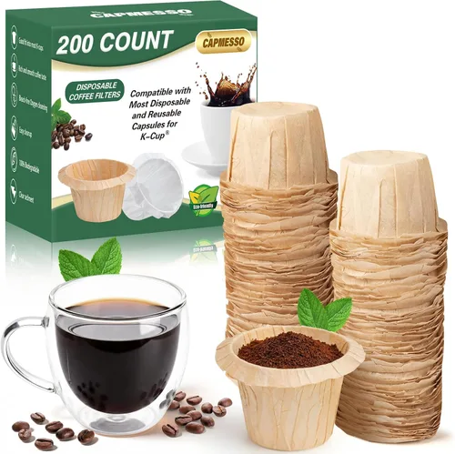 Miniatura 13 de CAPMESSO Filtros de papel desechables para café Reemplazo de filtros de café Kerig Filtros de café compatibles con cápsulas reutilizables de una
