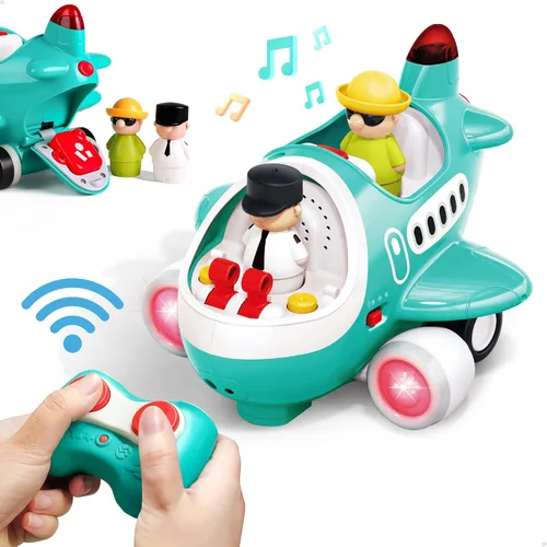 iPlay, iLearn Juguetes de Avión para Bebés, Genial Avión de Control Remoto para Niños Pequeños de 2-3 años, Helicóptero Musical RC para Bebés con