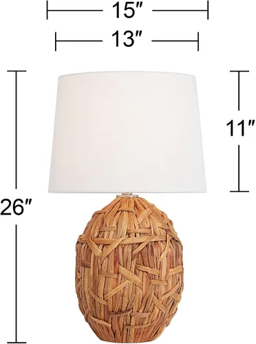 Miniatura 4 de 360 Lighting Nantucket - Juego de 2 lámparas de mesa rústicas de 26 pulgadas de alto, estilo casa de campo, estilo rústico natural, sala de estar
