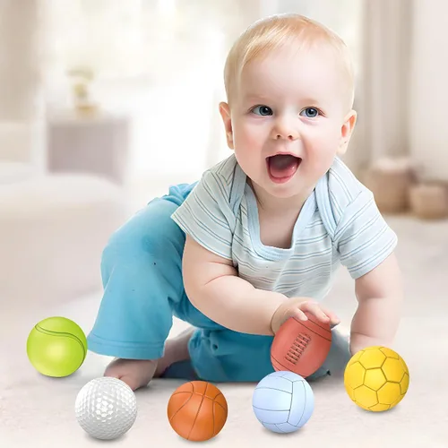 Miniatura 3 de Pelotas sensoriales para bebés, bolas de goma suave para niños de 1 a 3 años, juguetes de baño sensoriales Montessori de 6 a 12 meses, pelota
