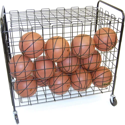Trigon Sports Carrito de almacenamiento de pelotas con cerradura deportiva, contenedor de almacenamiento de baloncesto para interiores y exteriores,