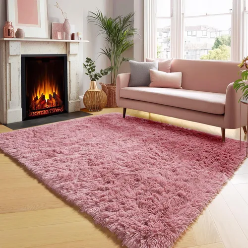 Miniatura 86 de ONASAR - Alfombra de pasillo negra de 2 x 6 pies, esponjosa, lavable, ultrasuave, afelpada, peluda, tapete para bebés, dormitorio de niños, armario
