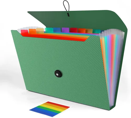 Miniatura 12 de Organizador de archivos de acordeón, carpeta de archivos expandible para clasificar documentos y papeles, organizador de almacenamiento de archivos