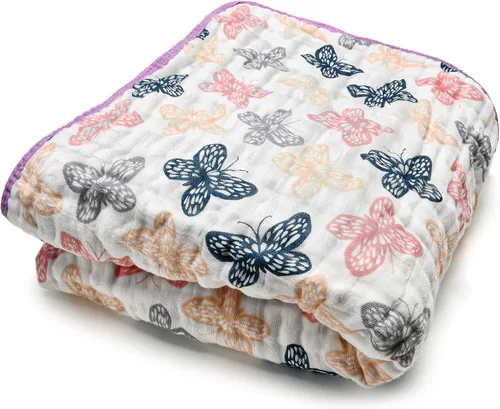 Miniatura 11 de ZPECC Manta de muselina para bebé más gruesa, 30x40 de algodón orgánico para recién nacido, colcha hipoalergénica para bebé, elementos esenciales