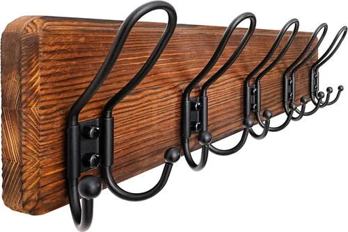 Miniatura 15 de Dseap Perchero de Pared Montado - Perchero Resistente de Granja Rústico de Pared con 5 Ganchos de Alambre para Ropa, Sombrero, Chaqueta, Toalla
