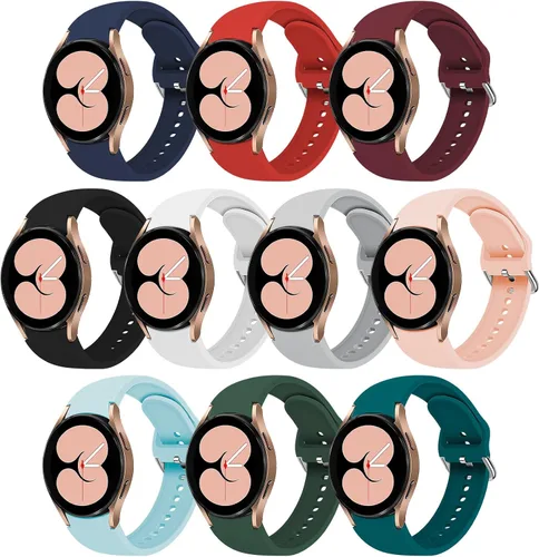 Paquete de 10 correas compatibles con Samsung Galaxy Watch 6 1.850 in 1.693 in/Galaxy Watch 5/Galaxy Watch 4 1.575 in 1.732 in/Galaxy Watch 4