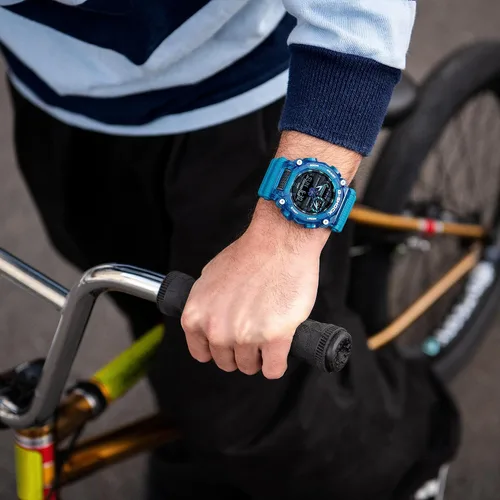 Miniatura 9 de G-Shock GA900SKL-2A Sound Waves Skeleton Series Reloj, verde azulado, Azul, Moderno