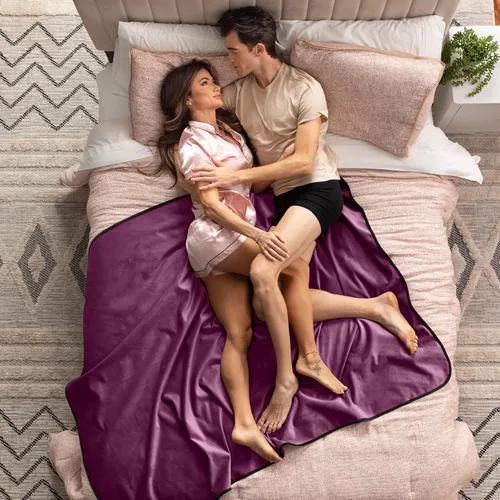 Miniatura 2 de Avana Manta impermeable – Manta sensual para adultos – Fabricada en los Estados Unidos – Tamaño King, microterciopelo negro