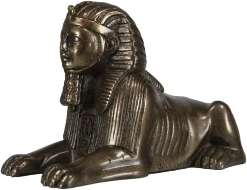 Ebros Gift Monumento Histórico Egipcio Guardián Clásico Gran Esfinge de Giza en Bronce Sintético Figura Monolito en miniatura de 3 pulgadas