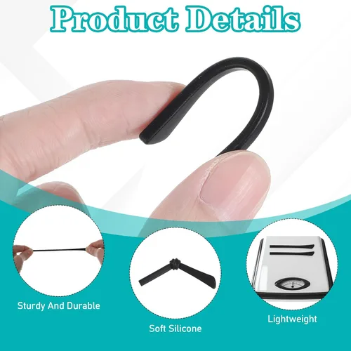 Miniatura 3 de Puntas de silicona antideslizantes para gafas, 10 pares de patillas de repuesto para gafas, almohadillas para orejas, calcetines de tubo