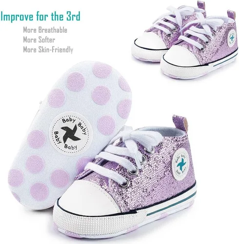 Miniatura 2 de Zapatos de lona para bebés recién nacidos, suela suave, para los primeros pasos, zapatos planos para niños pequeños, zapatos de mezclilla unisex