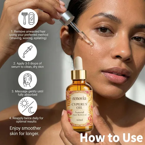 Miniatura 7 de Renovia Cyperus Rotundus Oil for Hair Removal, 2026 New Professional Hair Removal Oil, Renovia Organics Hair Removal for Women, Moisturizing