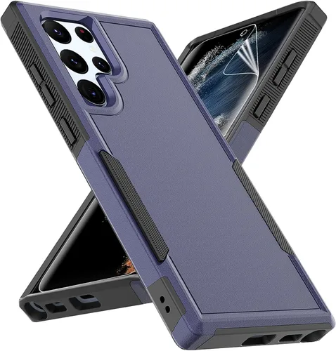 Miniatura 10 de Funda para Samsung Galaxy S22 Ultra: funda protectora de doble capa resistente para teléfono celular, a prueba de golpes, con protector de pantalla