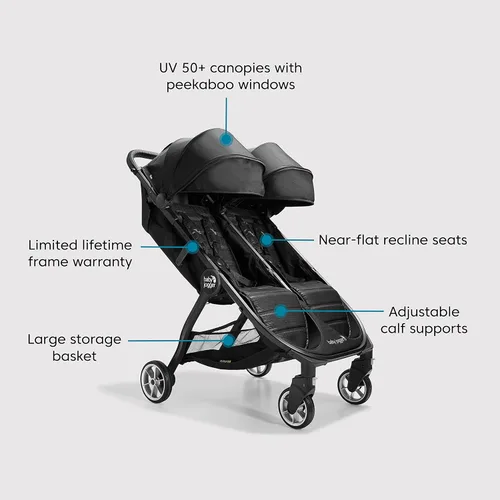 Miniatura 6 de Baby Jogger City Tour 2 Cochecito Doble Compacto y Elegante con Diseño para Gemelos con Características Fáciles de Maniobrar Ideal para Niños