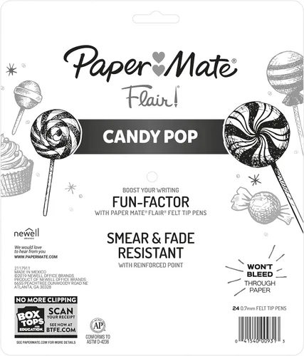 Miniatura 9 de Paper Mate Flair Bolígrafos con punta de fieltro, punto mediano de 0.7 milímetros (0.027 pulgadas), suministros para regreso a clases