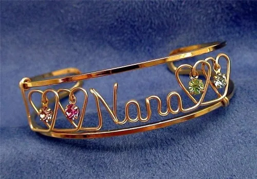 Miniatura 2 de Personalized Silver, Gold or Rose Gold Mom, Mother, Mommy, Grandma, Nana, Couples Bracelet with Birthstones and Hearts~Multiple Children's Names