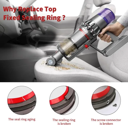 Miniatura 5 de Anillo de sellado fijo superior compatible con Dyson V11 V15 SV14 SV15 SV15 SV22, piezas de repuesto para aspiradora con destornillador T8