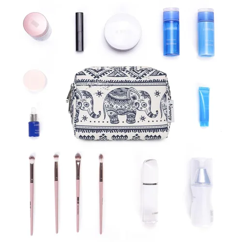 Miniatura 3 de Narwey Pequeña bolsa de maquillaje para bolso, mini bolsa de cosméticos, bolsa de maquillaje de viaje con cremallera, bonitas bolsas de maquillaje