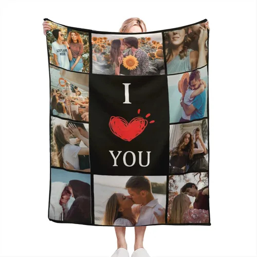 Miniatura 15 de Manta personalizada con fotos – Manta personalizada con fotos, regalos personalizados con imagen, manta de franela de vellón para esposa, marido