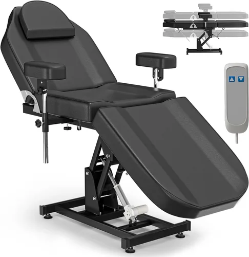Miniatura 16 de Camas de spa eléctricas, sillas faciales para esteticista, silla de tatuaje, cama con reposabrazos ajustables y spa de altura para belleza