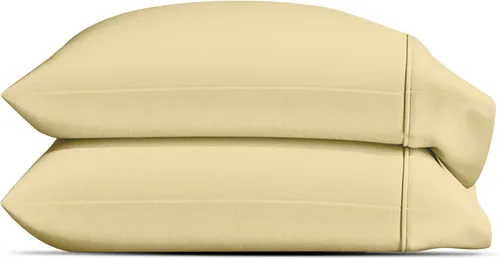 Miniatura 8 de Thread Spread Fundas de Almohada de Algodón Egipcio 100% Tamaño Estándar/Queen Juego de 2 - Fundas de Almohada Beige Satén de Lujo con Cuenta