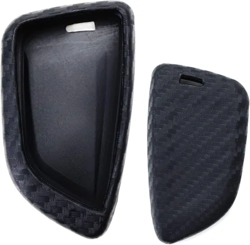 Miniatura 8 de iJDMTOY Funda de silicona suave con patrón de fibra de carbono negra compatible con Toyota Supra GR 2020 en adelante