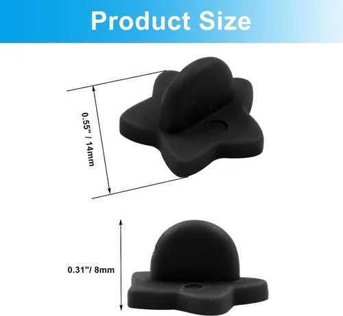 Miniatura 3 de Paquete de 100 pines de goma en forma de estrella, soporte de broche para corbata de sombrero de insignia de uniforme (negro)