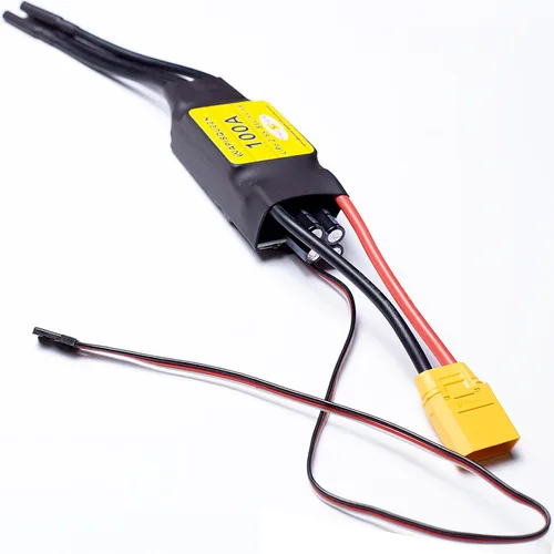 Miniatura 3 de Controlador electrónico de velocidad sin escobillas LiPo 100A ESC 2-6S con BEC XT90 y enchufe de 0.157 in para modelo de avión RC Drone