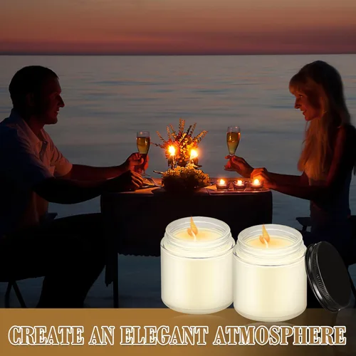 Miniatura 7 de MTLEE 36 velas pequeñas en tarro Mason a granel de 4 onzas pequeñas perfumadas con tapas para regalo de cumpleaños, boda, fiesta