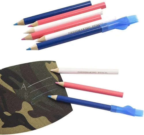 Miniatura 7 de 3 unids/set de rotulador de tela de costura con tapa de cepillo, tiza borrable con agua que desaparece tinta marcador de tela a sastres tiza