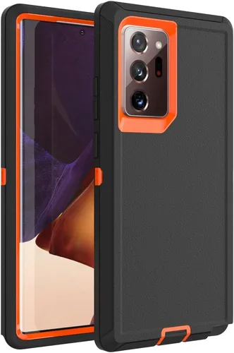 Miniatura 29 de Funda para Galaxy S21, Funda Resistente de Grado Militar Resistente a los Golpes y a Prueba de Caídas para Samsung Galaxy S21, Negro+Naranja Negro