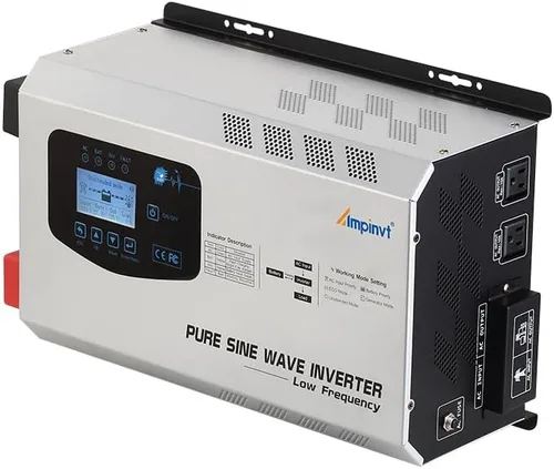 Miniatura 9 de AMPINVT: Inversor de onda sinusoidal pura de 800W con cargador AC, salida DC 12V a AC 120V, inversor de baja frecuencia de alimentación de respaldo