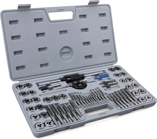 Juego de 60 piezas de brocas y machos de roscar Master - Incluye tamaños SAE en pulgadas #4 a 1/2” y tamaños métricos M3 a M12, roscas gruesas y