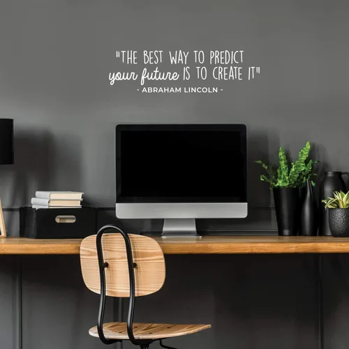 Miniatura 4 de Calcomanía de vinilo para pared, la mejor manera de predecir el futuro es crearlo, 8.5 x 30 pulgadas, cita motivacional de Abraham Lincoln