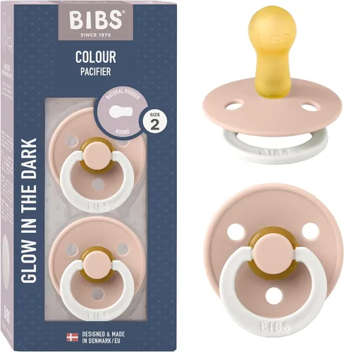 Miniatura 48 de BIBS - Paquete de 2 chupetes Bibs Colour, calmante, libre de bisfenol A, punta redonda, látex de goma natural Noche de vainilla