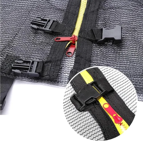 Miniatura 3 de Red de seguridad de repuesto para cama elástica, 12 pies, resistente a los rayos UV, malla envolvente con cremalleras y hebillas, se adapta a