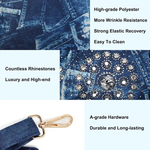 Miniatura 5 de Bolso de noche con diamantes de imitación para mujer, bolso de hombro con cristales brillantes, para bodas, fiestas, bolsos de mano