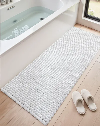 Miniatura 31 de DEXI Alfombrillas de baño para el baño 16x24, alfombra de baño antideslizante lavable, alfombrilla de baño de chenilla gruesa y suave absorbente