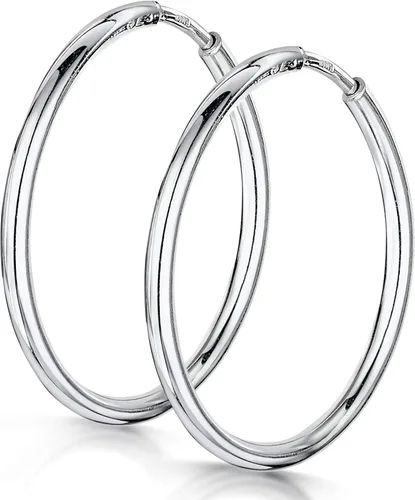 Miniatura 19 de Amberta® Aretes de plata de ley 925 con círculos finos y sin fin. Tamaño del diámetro: 20 30 40 60 2.953 in